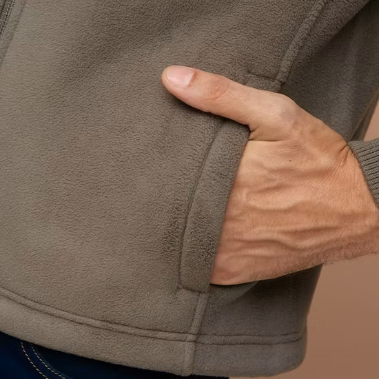 Sudaderas tipo cárdigan de forro polar con cremallera y bordado informal para hombre